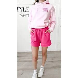 NEW STYLIVE jenny textured lounge shorts in hot pink